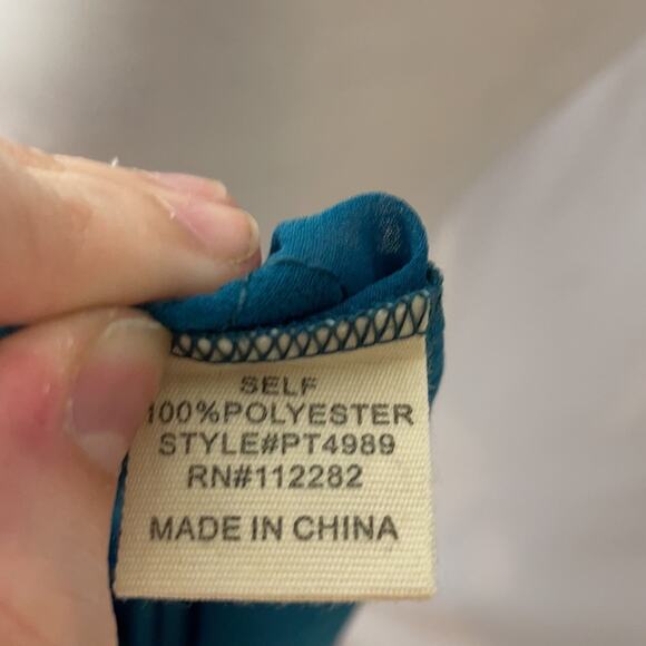 NWT chandi and lia teal blue sheer top - Picture 6 of 8